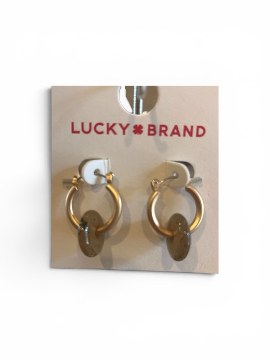 Lucky Brand Jewelry - Lucky Brand Gold Hoop Earrings with Smoky Taupe Discs